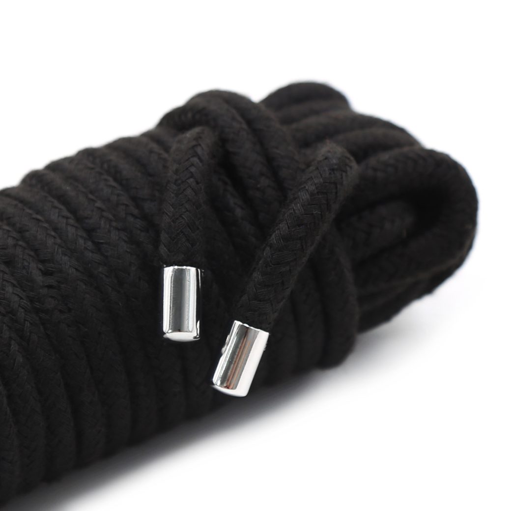 Sex toys 10 meters of black cotton rope with a metal head - Image 2