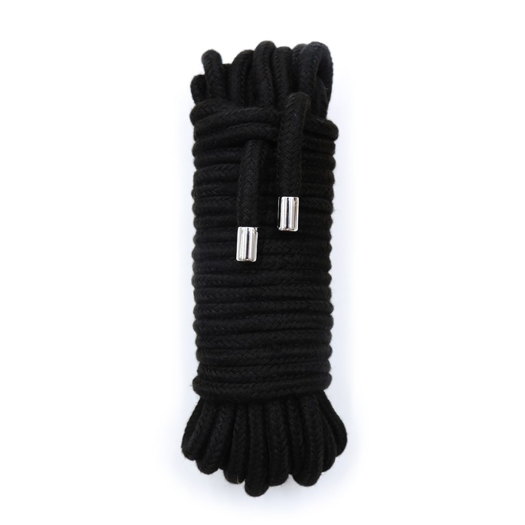 Sex toys 10 meters of black cotton rope with a metal head