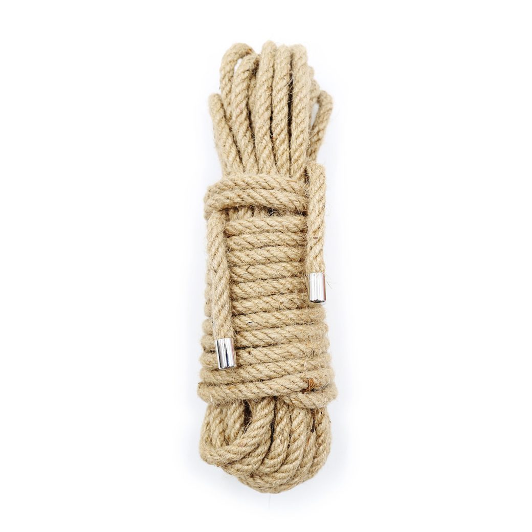 Sex toys 10 meters of rough and original hemp rope with a metal head
