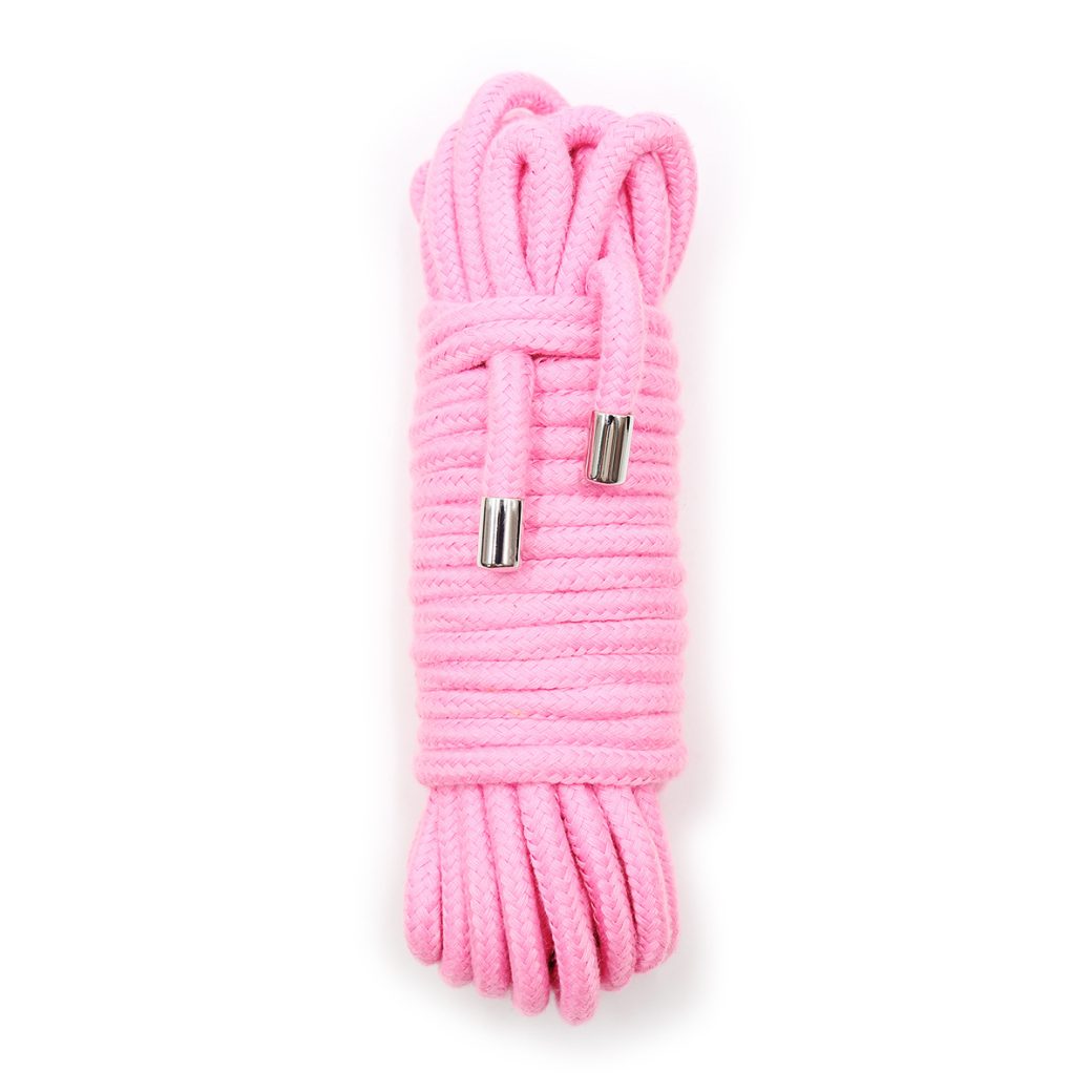 Sex toys 10 meters of pink cotton rope with a metal head