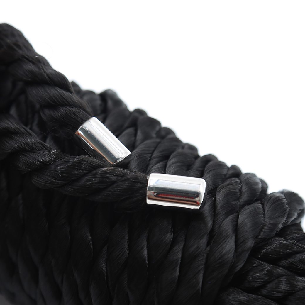 Sex toys 20 meters of black silk rope with a metal head - Image 2