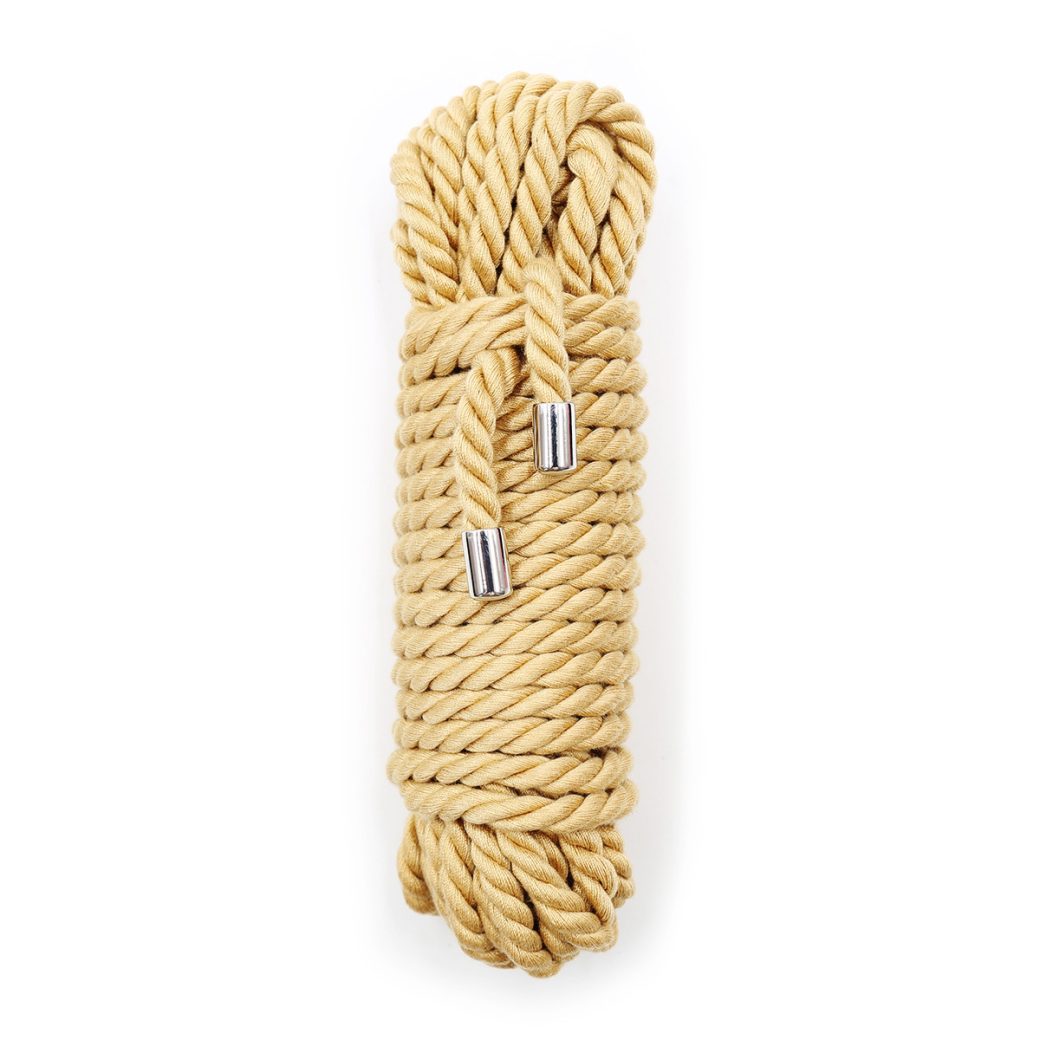 10 meters of exquisite soft hemp rope for sex toys, with a metal head